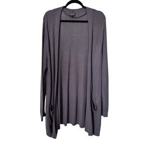 Torrid Womens Size 2X Grey Cardigan Open Front Sweater Long Sleeve Pocket Duster